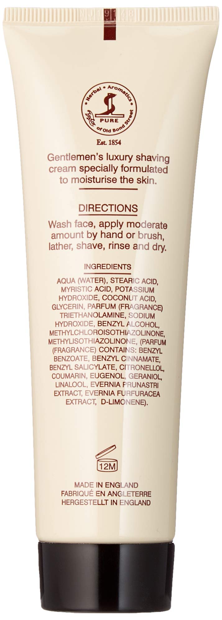 Taylor—crème de rasage santal, application facile avec brosse.