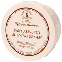 Taylor of Old Bond Street crème de rasage santal dans le bol, mousse riche et agréable