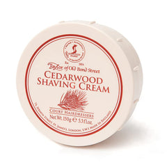 Taylor of Old Bond Street Crème de rasage Bois de Cèdre, flacon élégant et parfum boisé