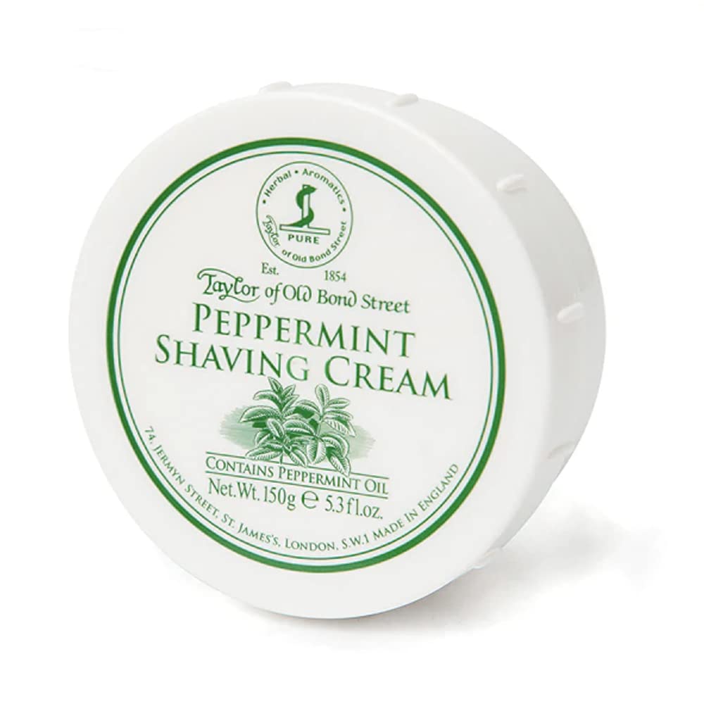 Taylor of Old Bond Street Peppermint crème de rasage sur brosse pour une mousse riche
