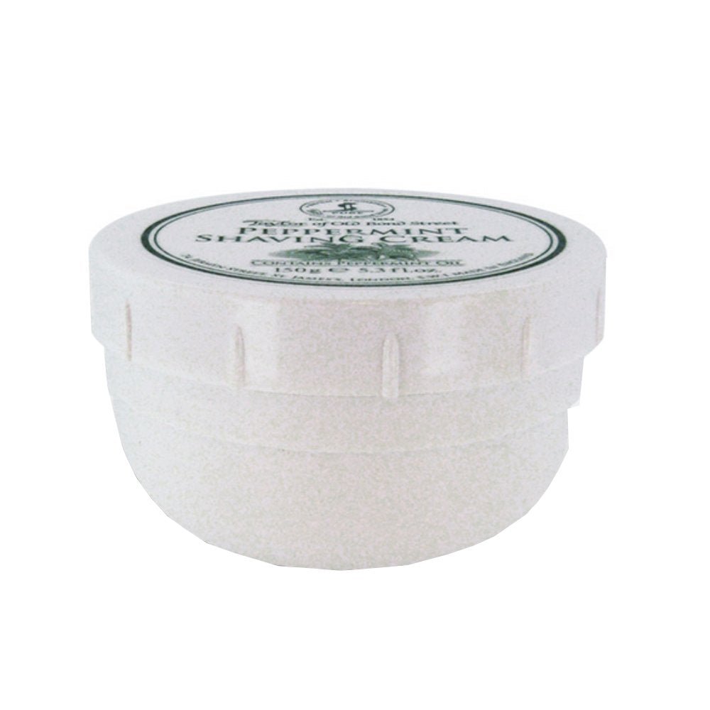 Taylor of Old Bond Street crème de rasage menthe appliquée sur paume pour hydratation légère