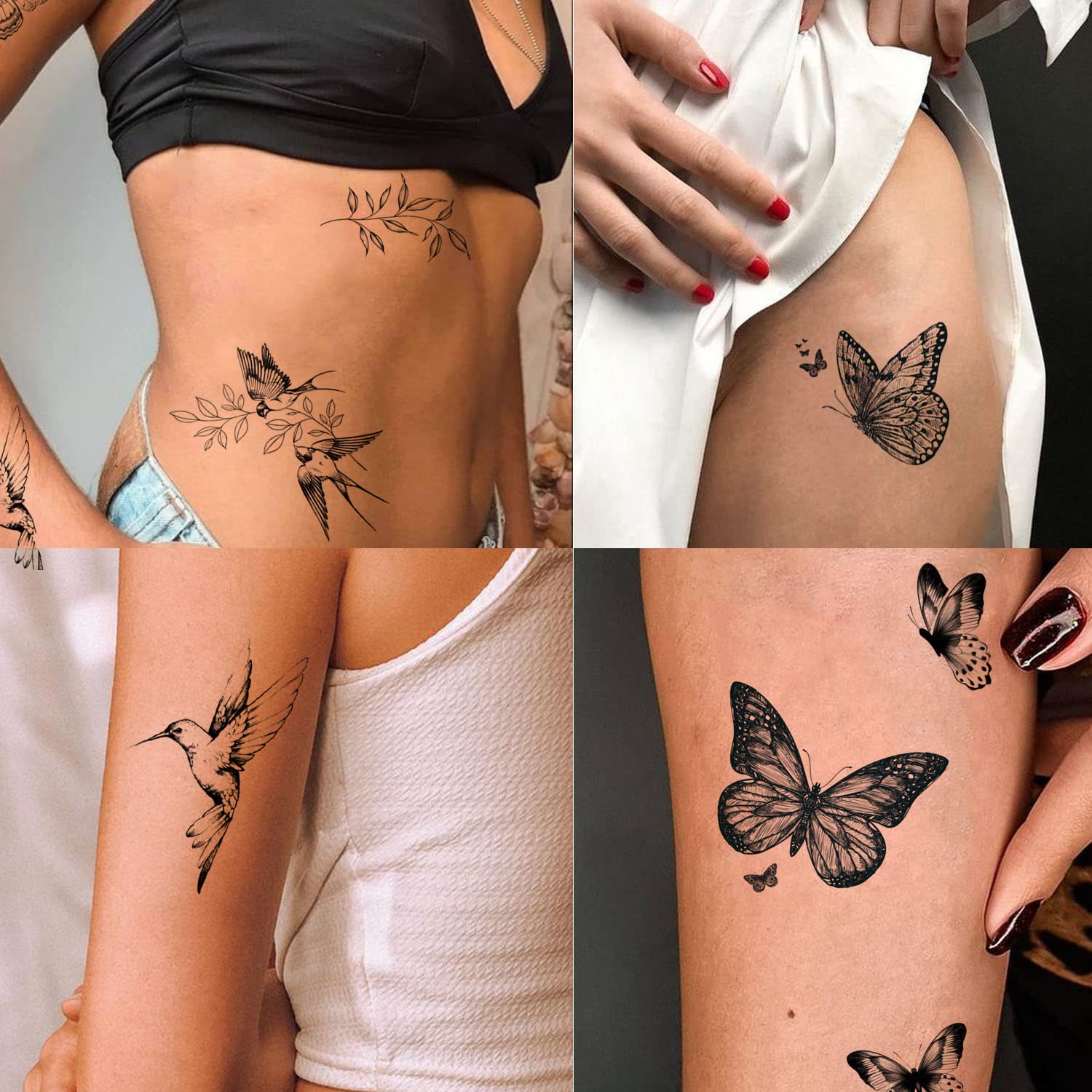 Tatouage Tazimi au bras papillon noir, motif décoratif durable