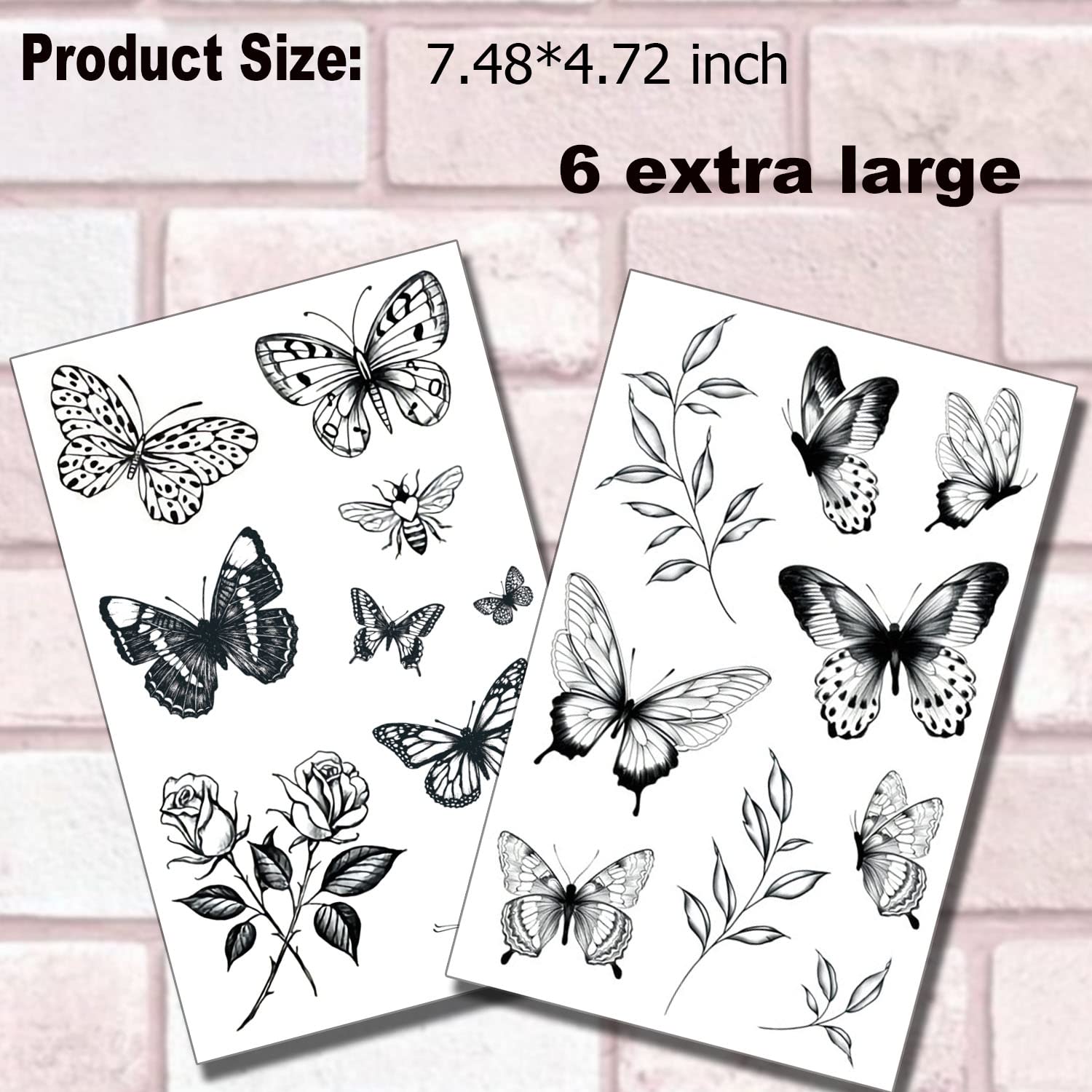 Tatouage Tazimi à la poitrine papillon noir, motif tendance et audacieux