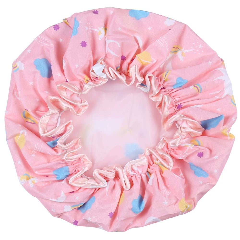 Tbestmax bonnet-douche licorne double rose, pratique et réutilisable.