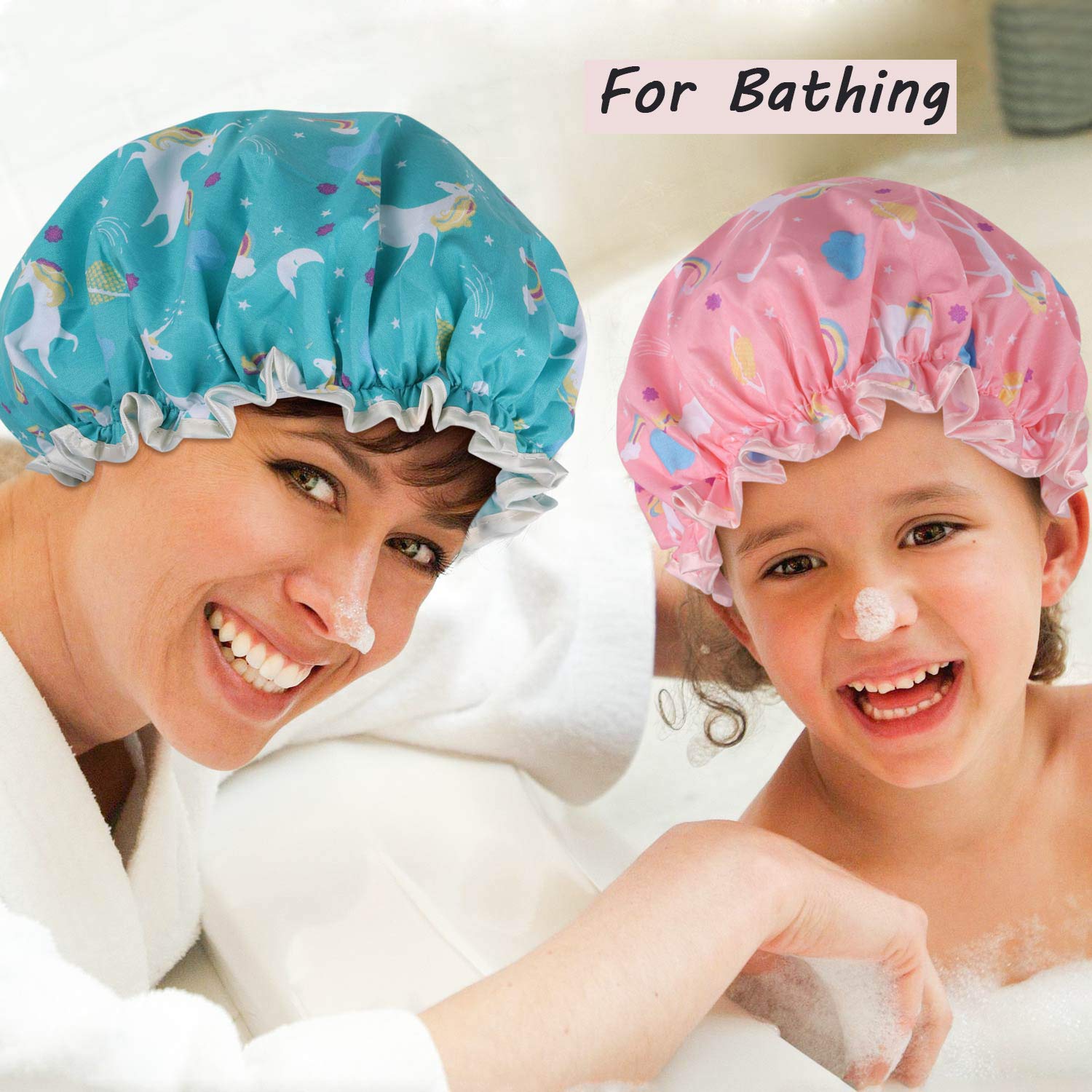 Tbestmax bonnet-douche licorne double usage-famille, idéal pour toute la famille.