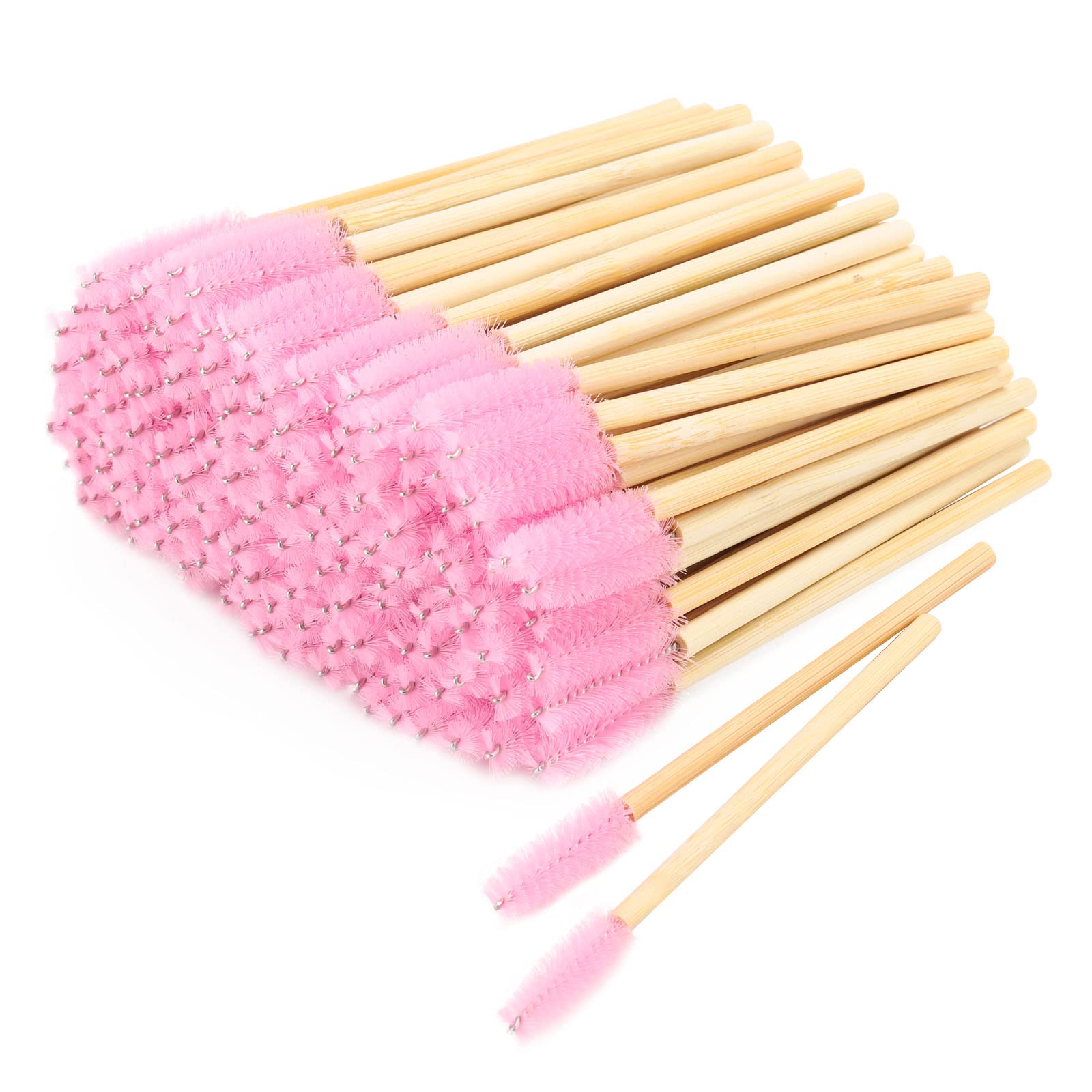 Brosse-mascara en bambou Tbestmax rose idéale pour démêler et préparer les cils