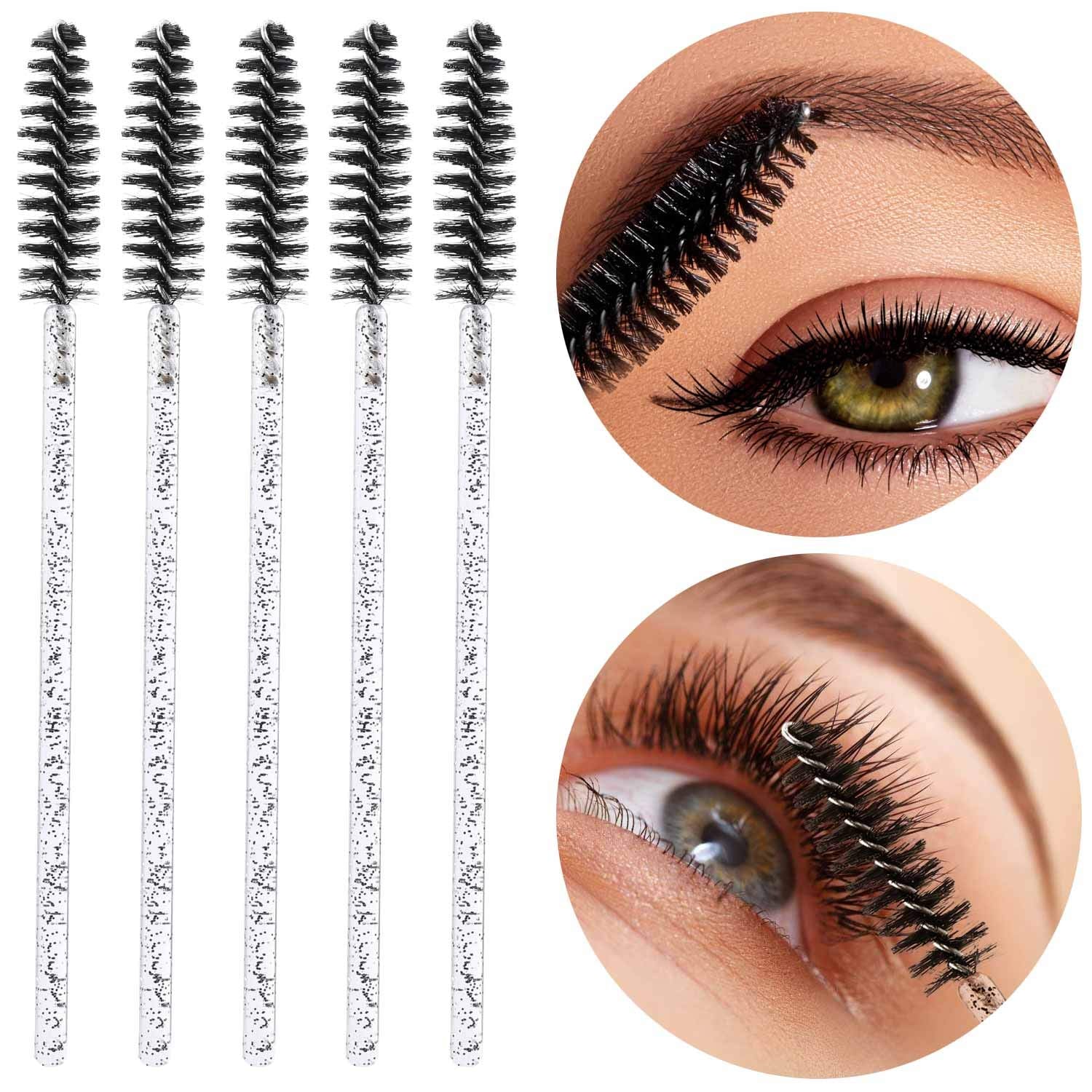 Brosse mascara jetable Tbestmax couleur noir, look naturel.