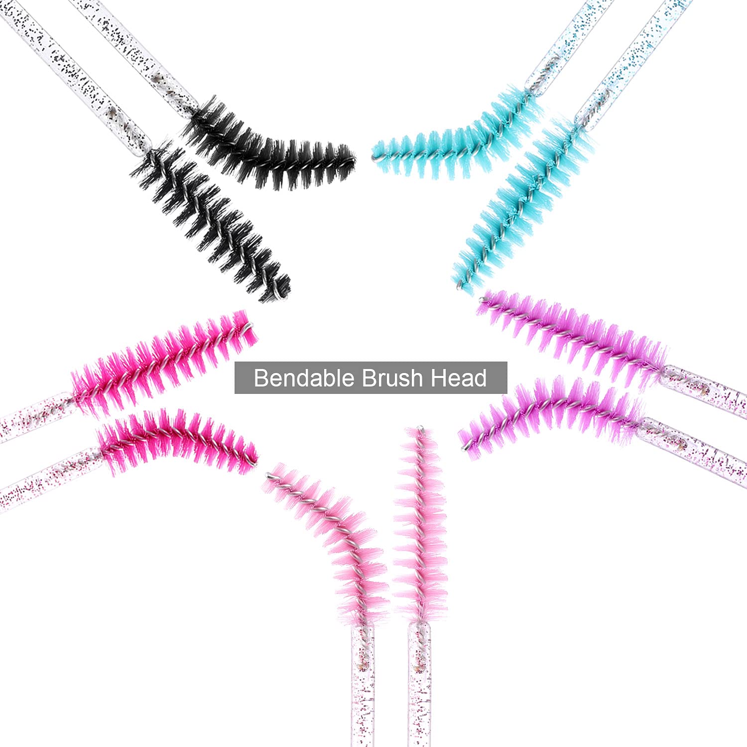 Brosse mascara jetable Tbestmax couleur violet, contrôlez chaque cil.