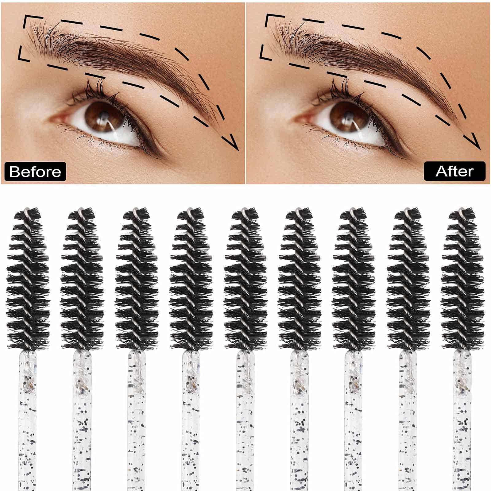 Tbestmax brosse rotative a vis noir pour démêler les cils sans effort
