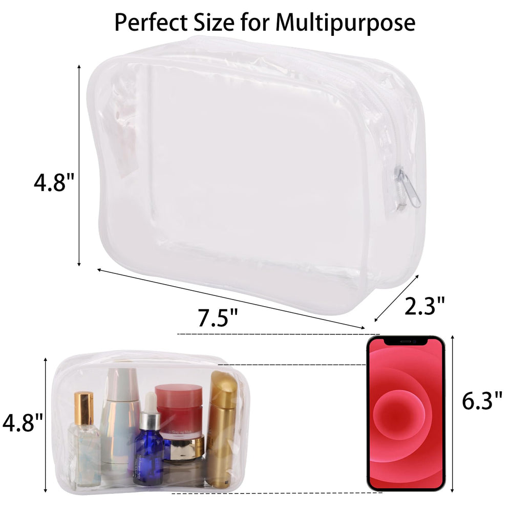 Poche maquillage transparente Tbestmax, grande ouverture pour accès facile.