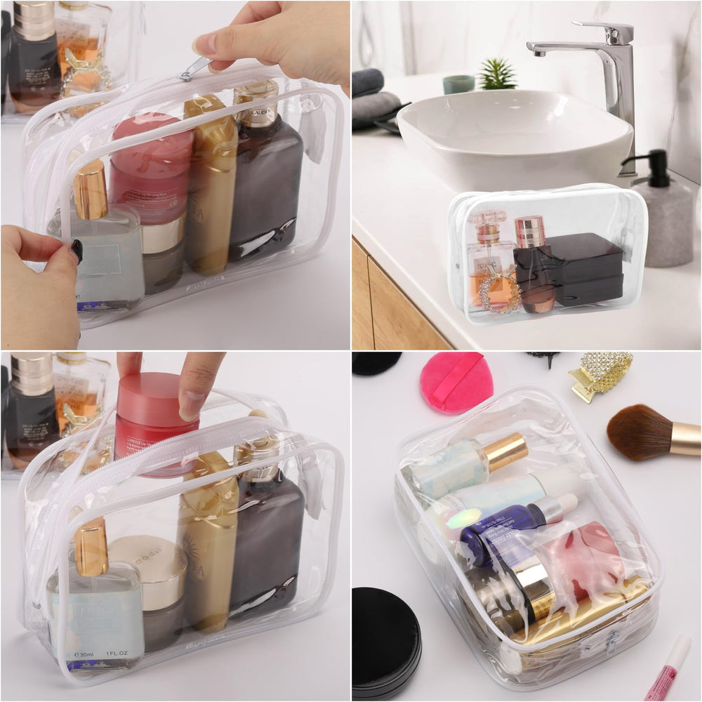 Pochette de voyage transparente Tbestmax, lavable et réutilisable.