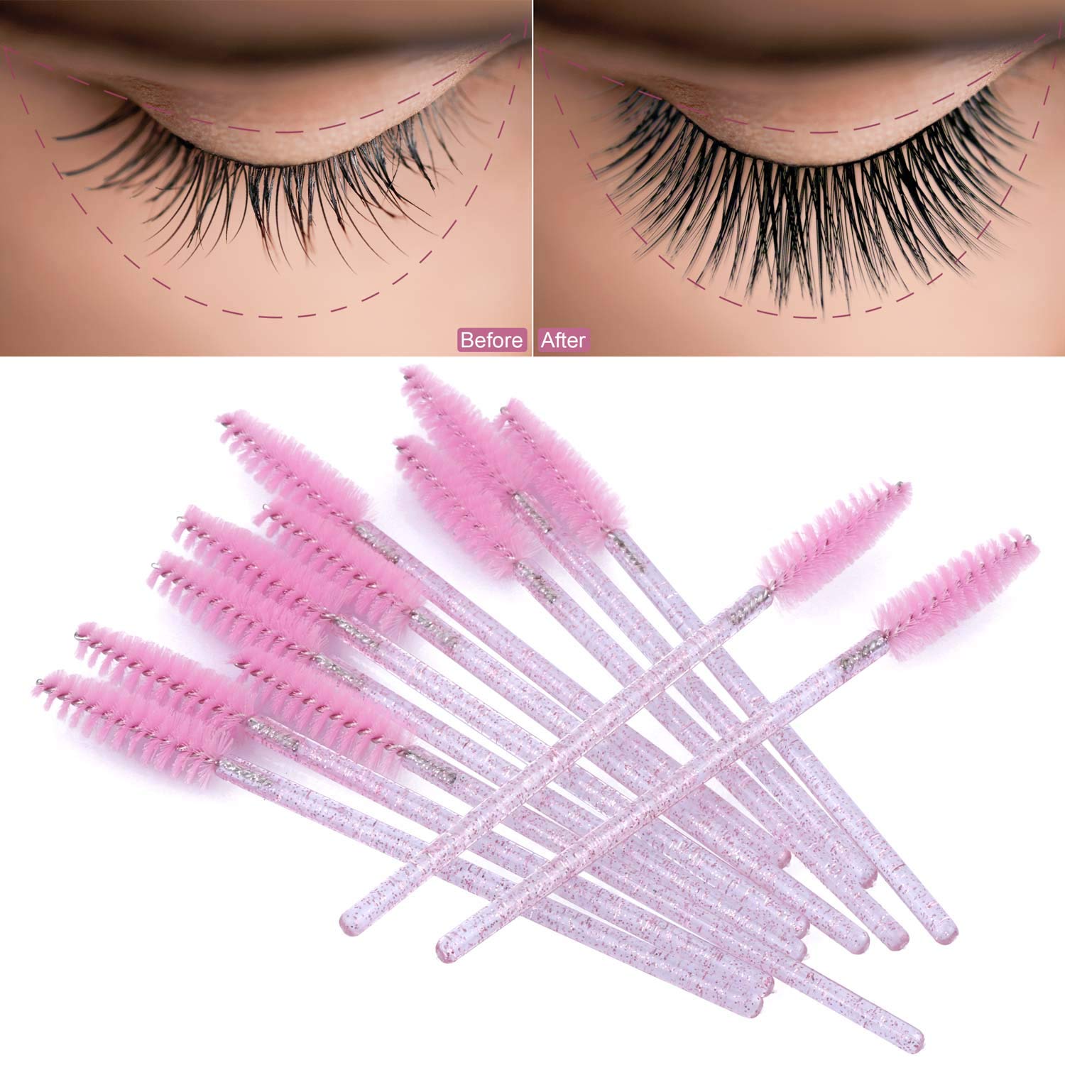 Rouleau nettoyage cils rose jetable Tbestmax elimine les residus