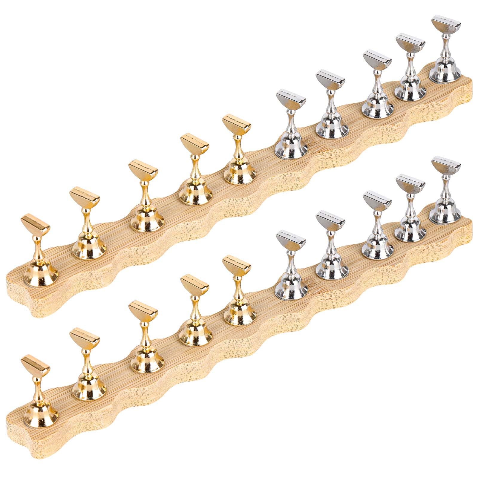 Tbestmax: support en bois à forme de vague pour présenter les ongles.