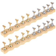 Tbestmax: support en bois à forme de vague pour présenter les ongles.