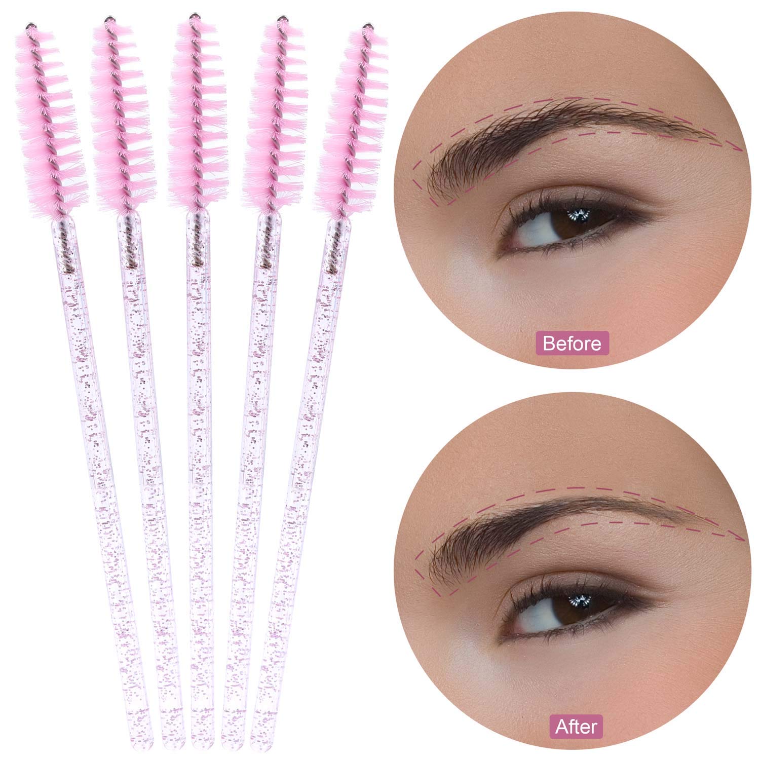 Tete brosse mascara rose flexible Tbestmax angles difficiles