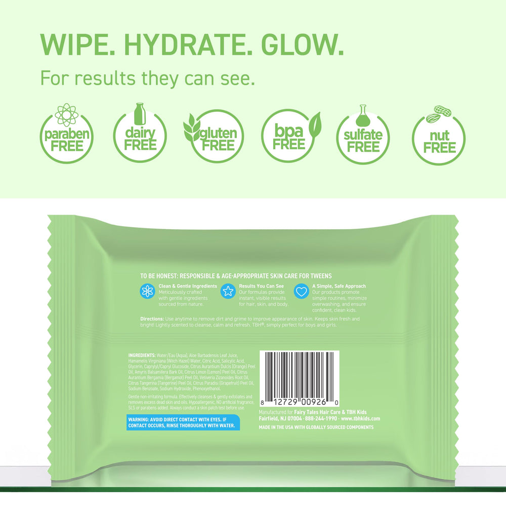 TBH Kids lingettes visage – texture douce pour un nettoyage en douceur.