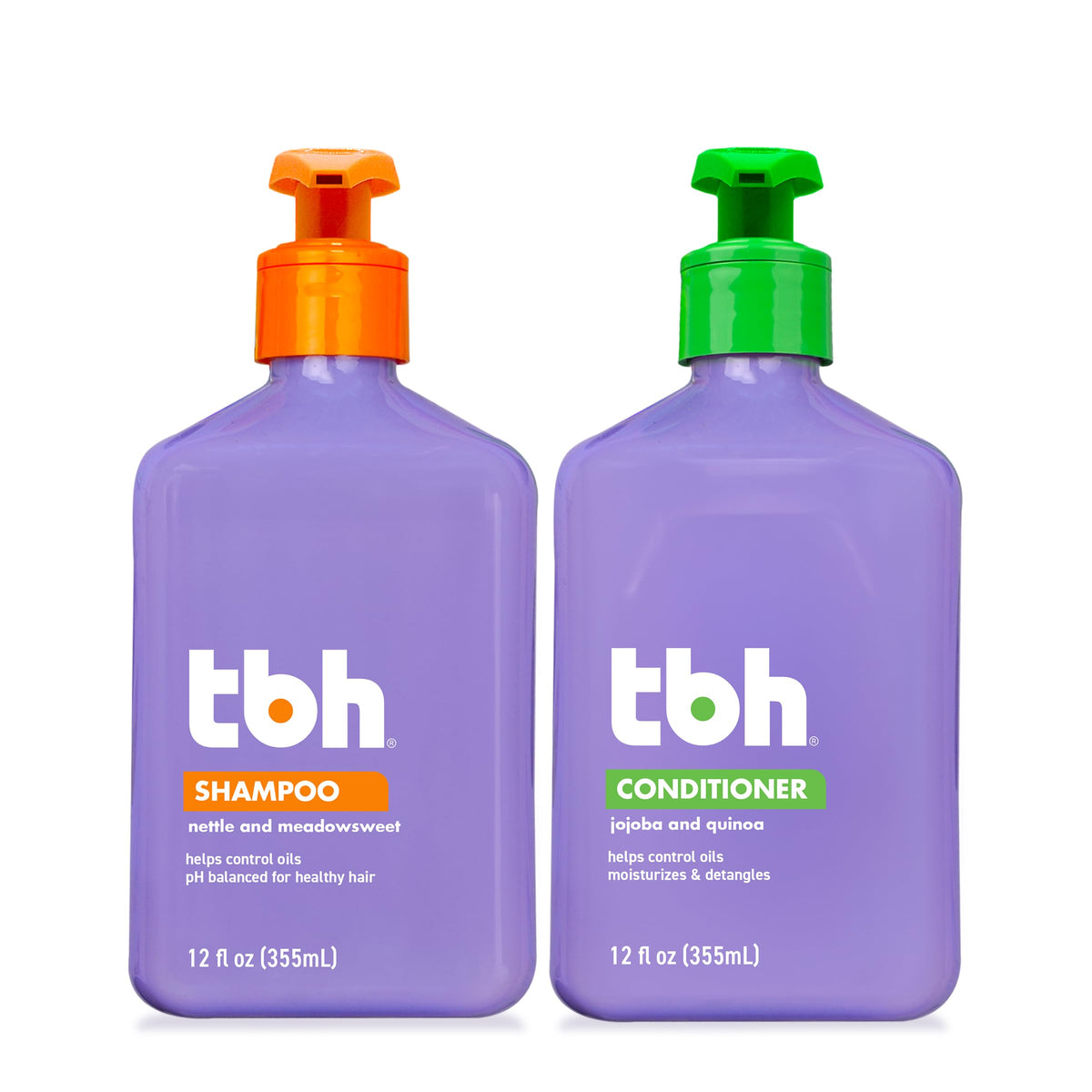 TBH Shampoing et Après-Shampoing pour Enfants et Ados – duo bouteilles, soin léger et hydratant.