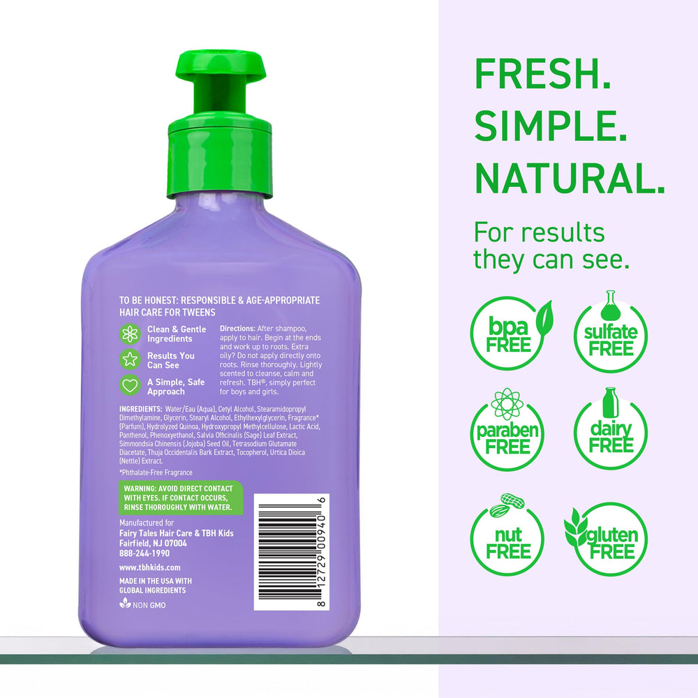 TBH conditioner in use on hair showing detangling and balanced moisture
