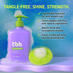TBH Teen and Kids Conditioner close-up on shiny healthy-looking hair
