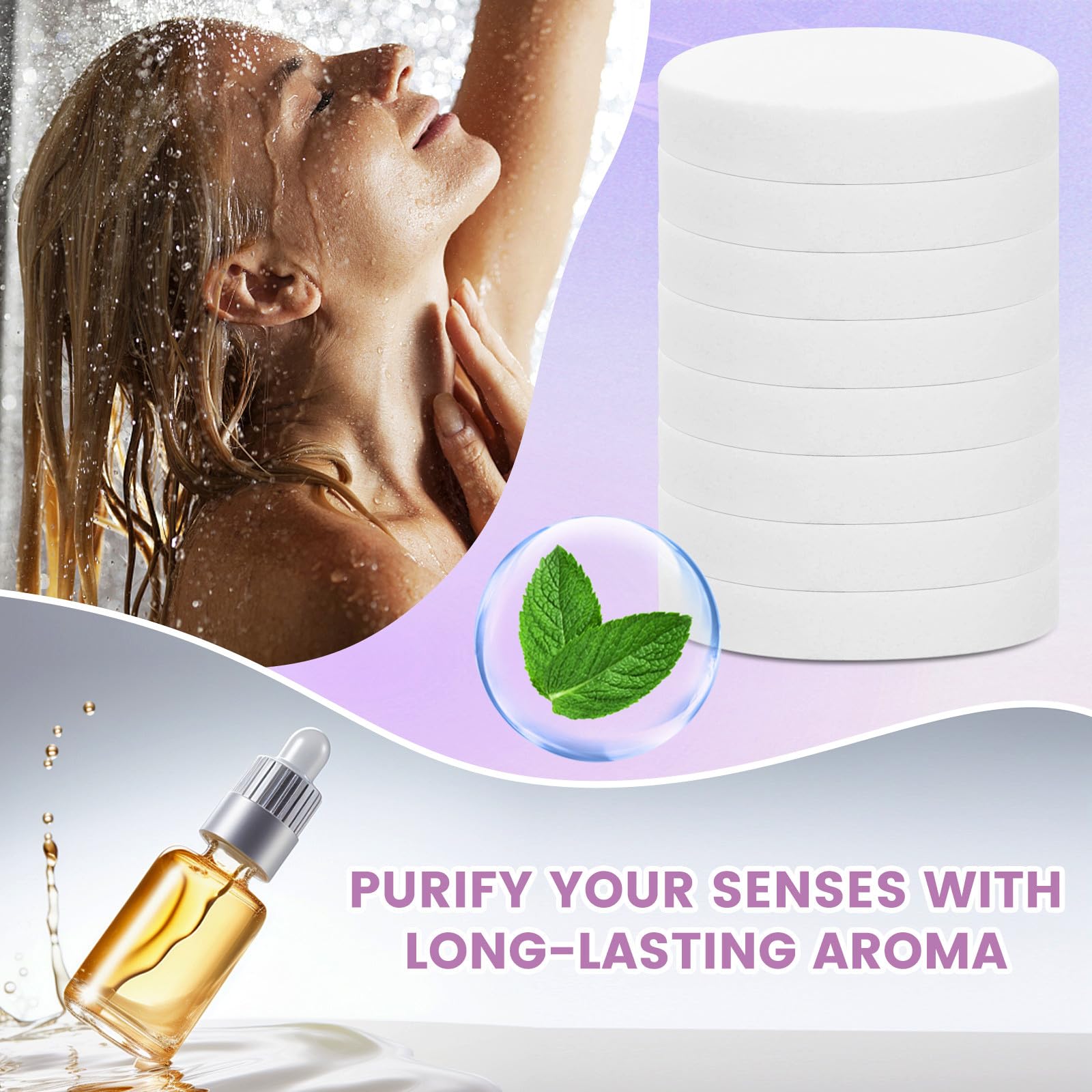 TC0XHD tablettes douche eucalyptus: respiration plus claire après le travail.