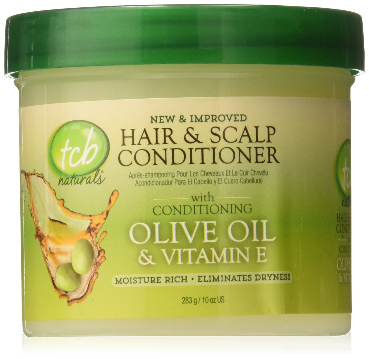 TCB Naturals Conditionneur cheveux et cuir chevelu huile d olive vitamine E douceur et brillance.