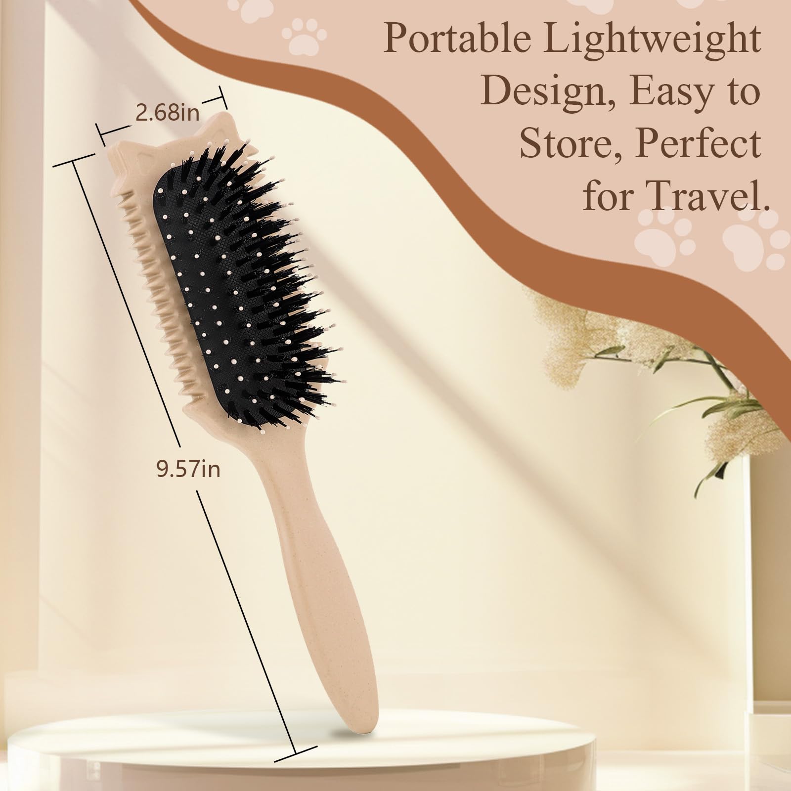 Brosse Tcsxady à style oreilles de chat, cadeau ludique pour tous les âges.
