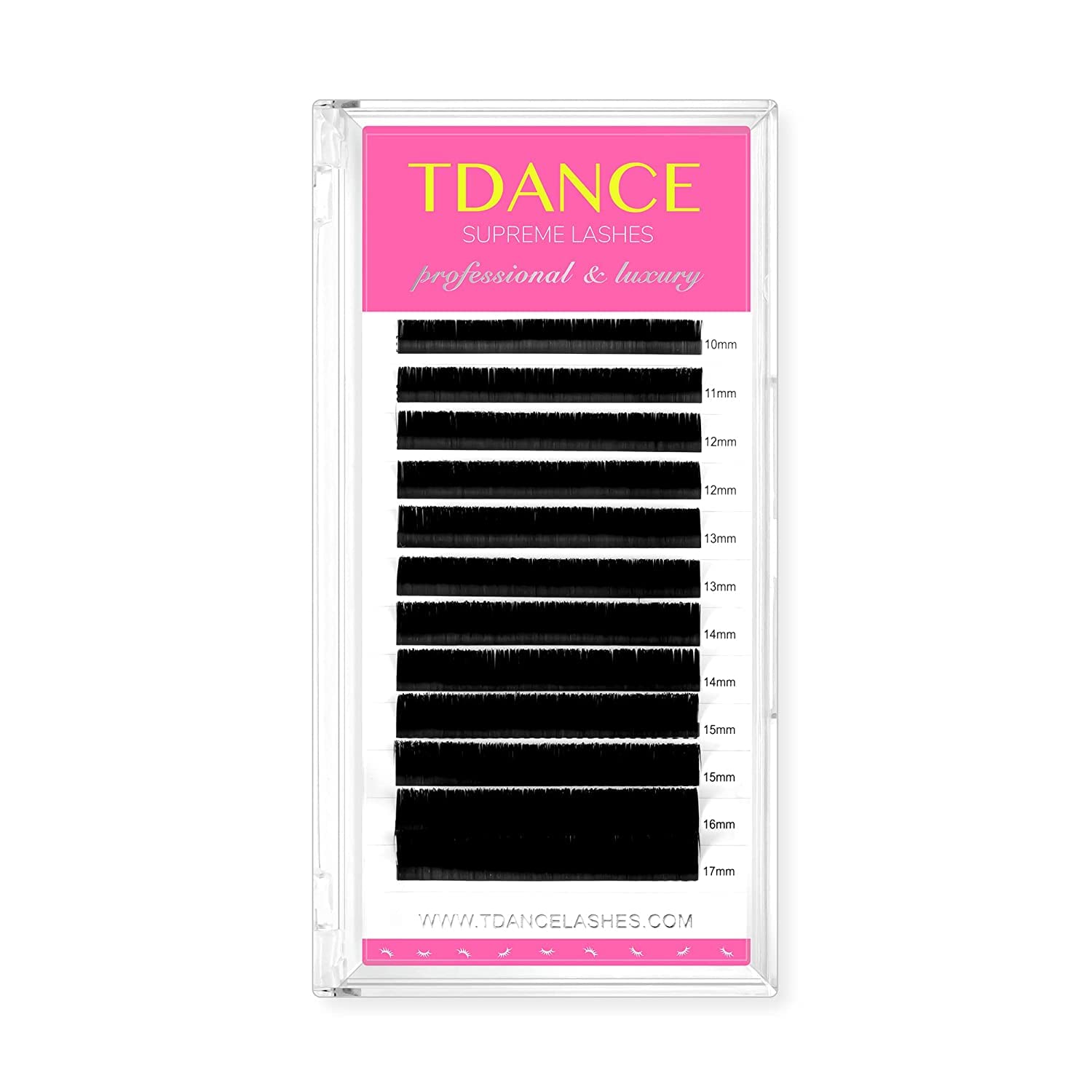 TDANCE extensions cils mat noir CC et DD, curl varié pour volume élégant.