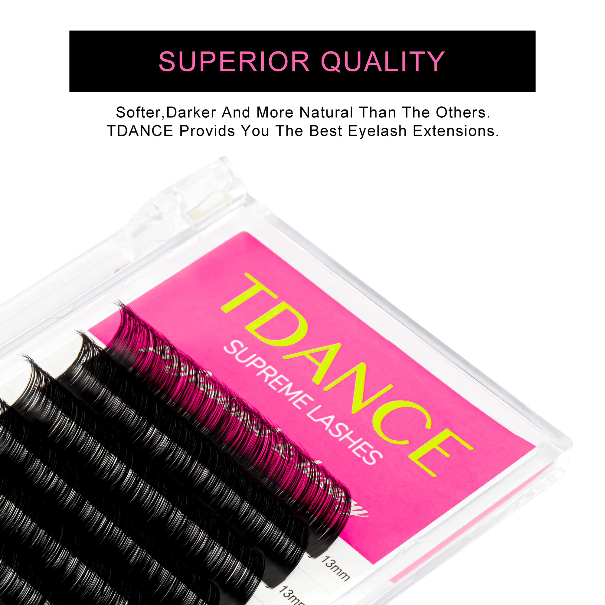 TDANCE extension cils matte noir B, courbure douce et subtile.