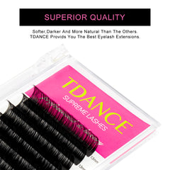 TDANCE extension cils matte noir B, courbure douce et subtile.