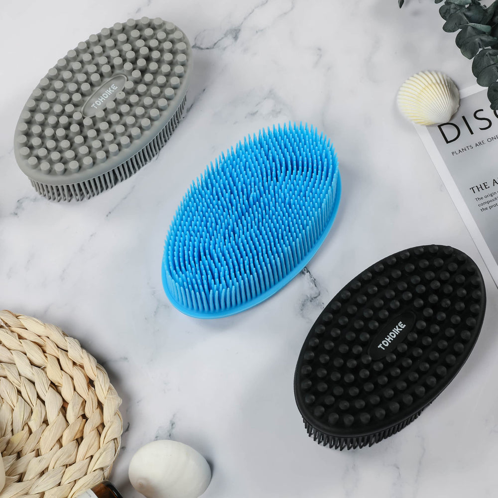 TDHDIKE brosse silicone pour corps, surface douce adaptée aux peaux sensibles.