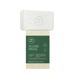 Tea Tree barre savon corps mousse riche pour peau propre et fraîche.