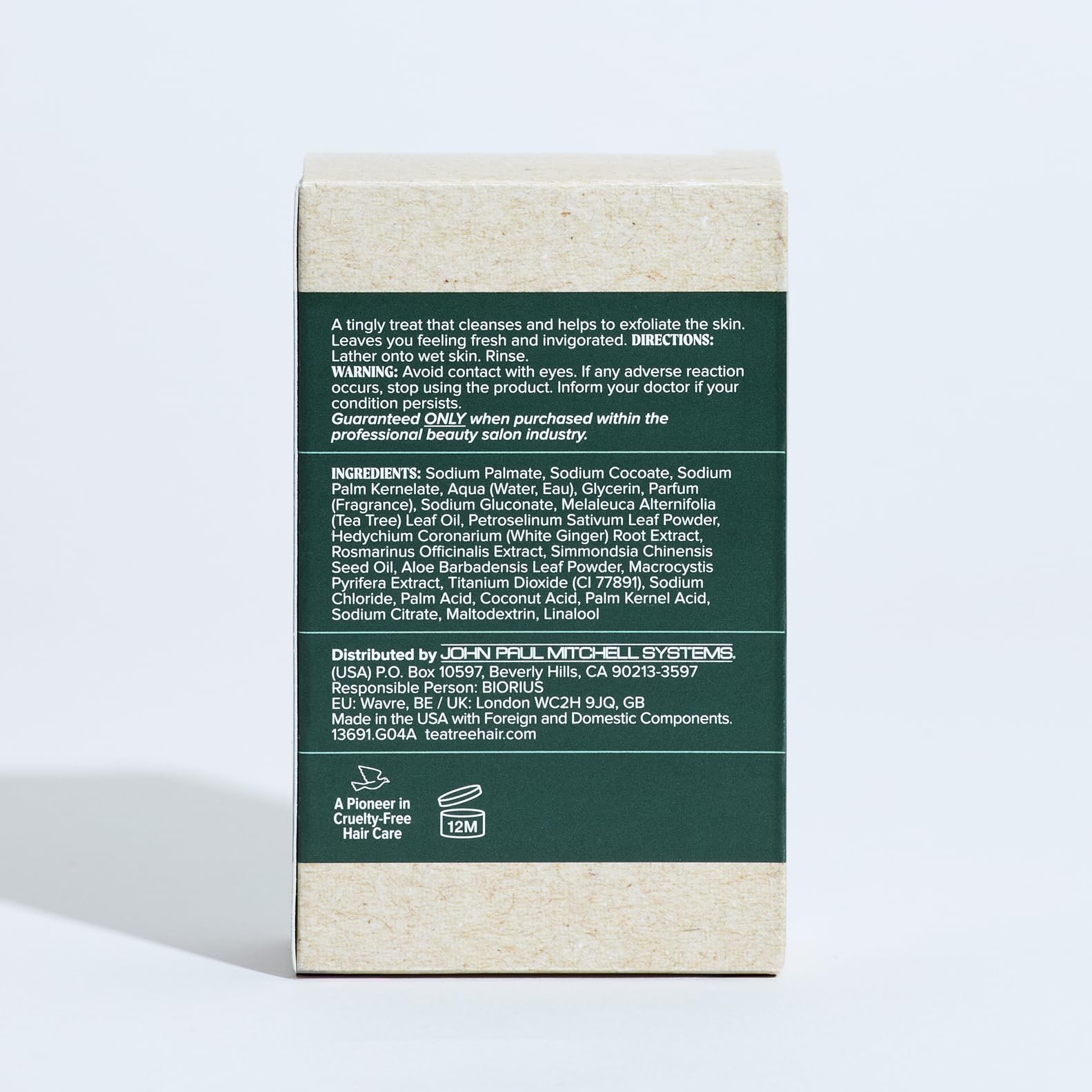Tea Tree barre savon corps routine quotidienne pour un fini frais et propre.