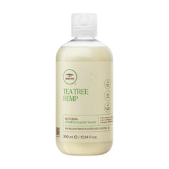 Tea Tree Chanvre Restoratif – bouteille 2-en-1 pour cheveux et peau en douceur.