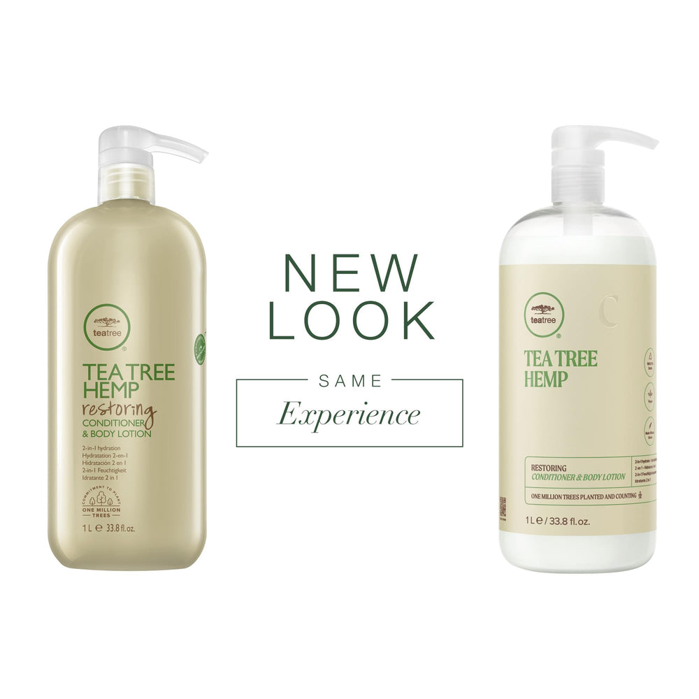 Tea Tree Hemp Restoring crème-cheveux offre douceur et protection.