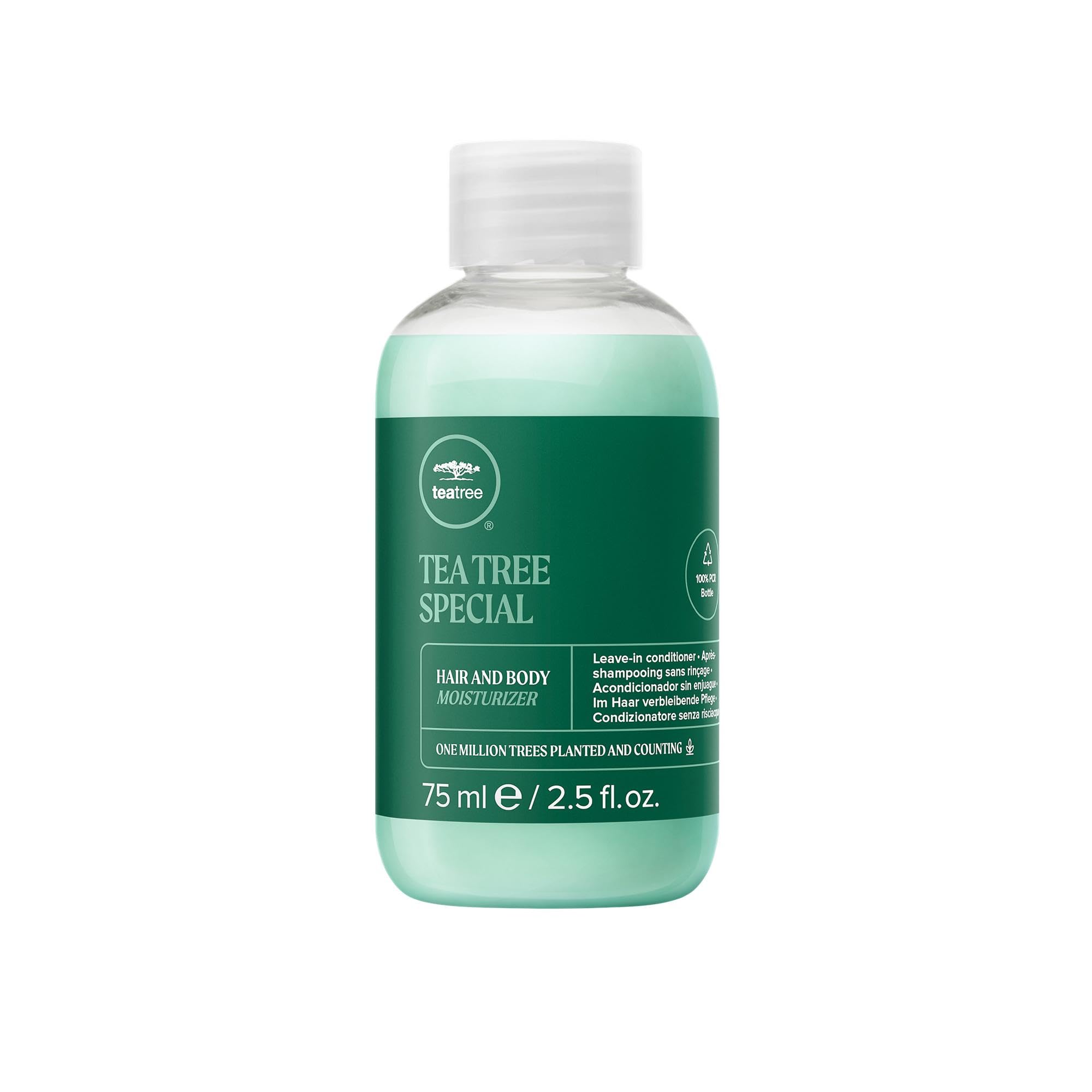 Tea Tree hydratant cheveux et corps, bouteille prête à l'emploi pour hydratation quotidienne.