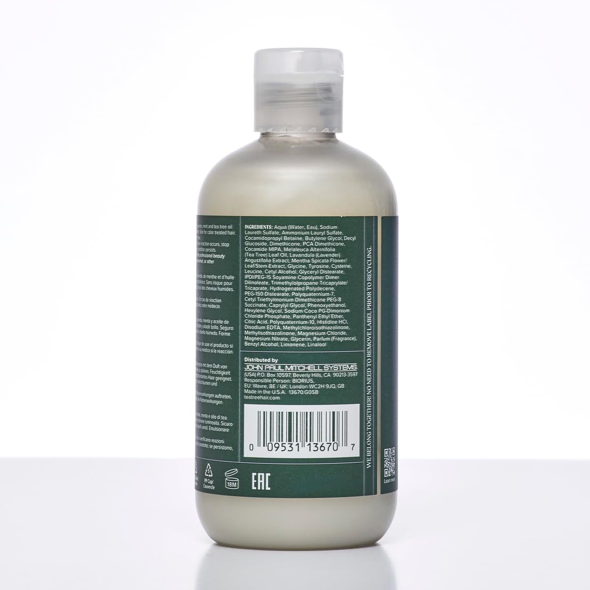Routine quotidienne Tea Tree Lavande Menthe dans la douche pour cheveux propres.
