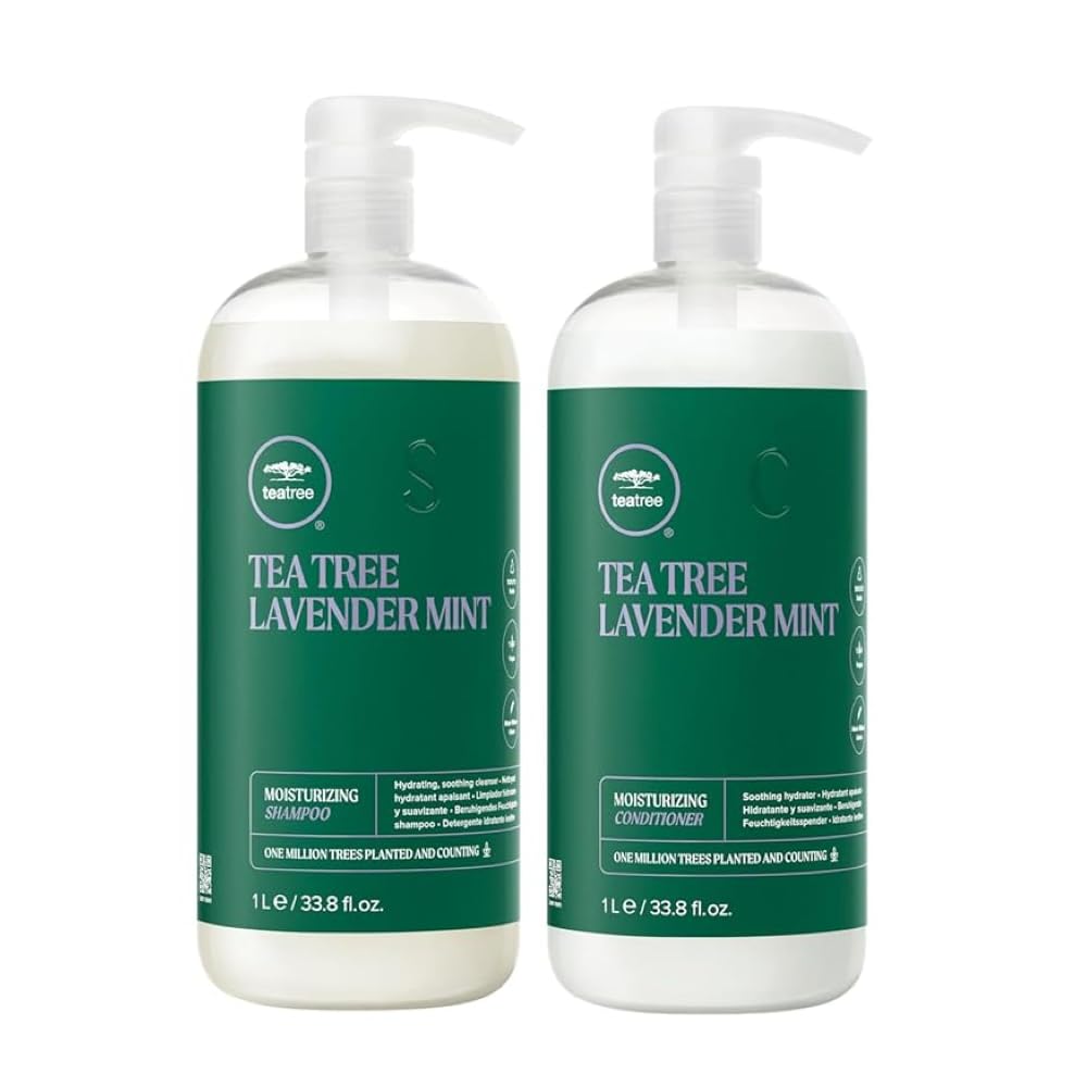 Tea Tree Lavande Menthe Shampooing – flacon élégant qui hydrate et apaise les cheveux secs.