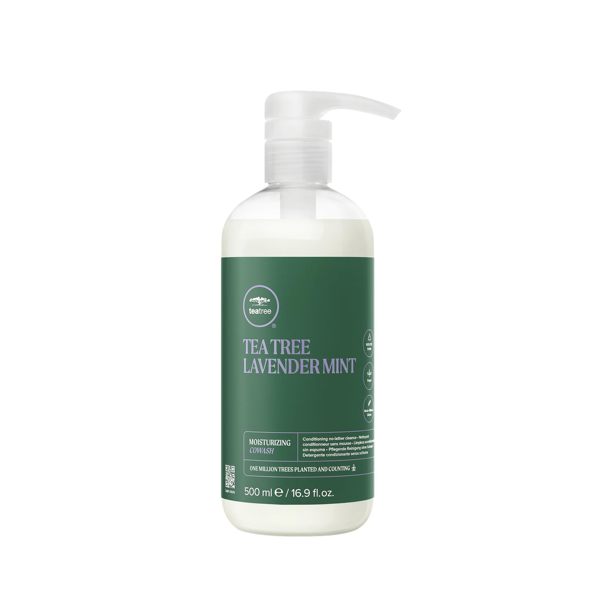 Tea Tree Lavande Menthe: bouteille montrant le soin hydratant idéal pour cheveux bouclés.