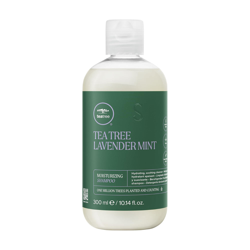 Tea Tree Lavande Menthe — bouteille du shampooing hydratant, hydratation pour cheveux secs.