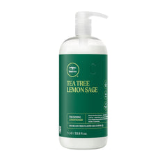 Tea Tree Lemon Sage : bouteille épaississante offrant volume léger pour cheveux fins.
