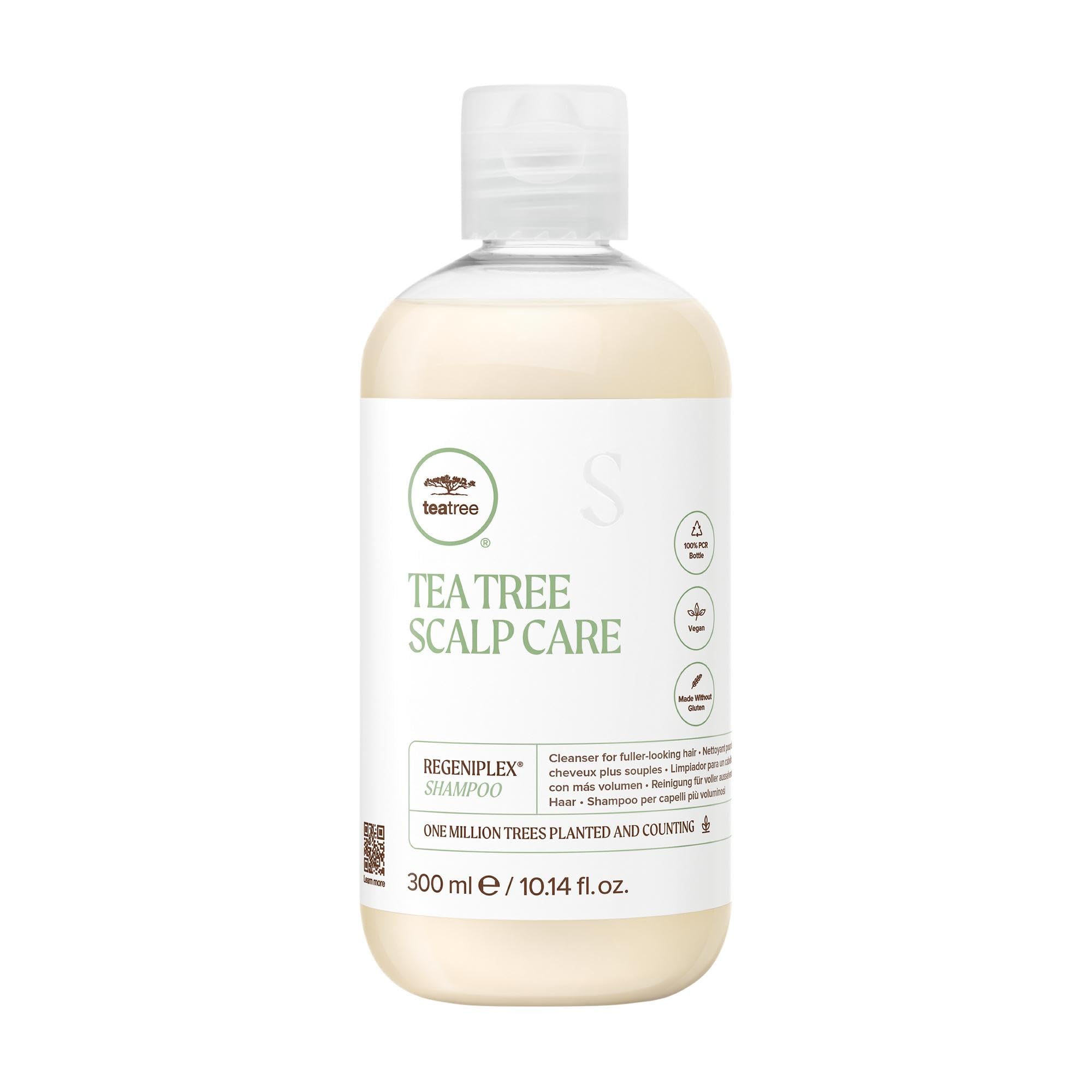 Shampooing Tea Tree Regeniplex — bouteille prête pour soin du cuir chevelu et volume.