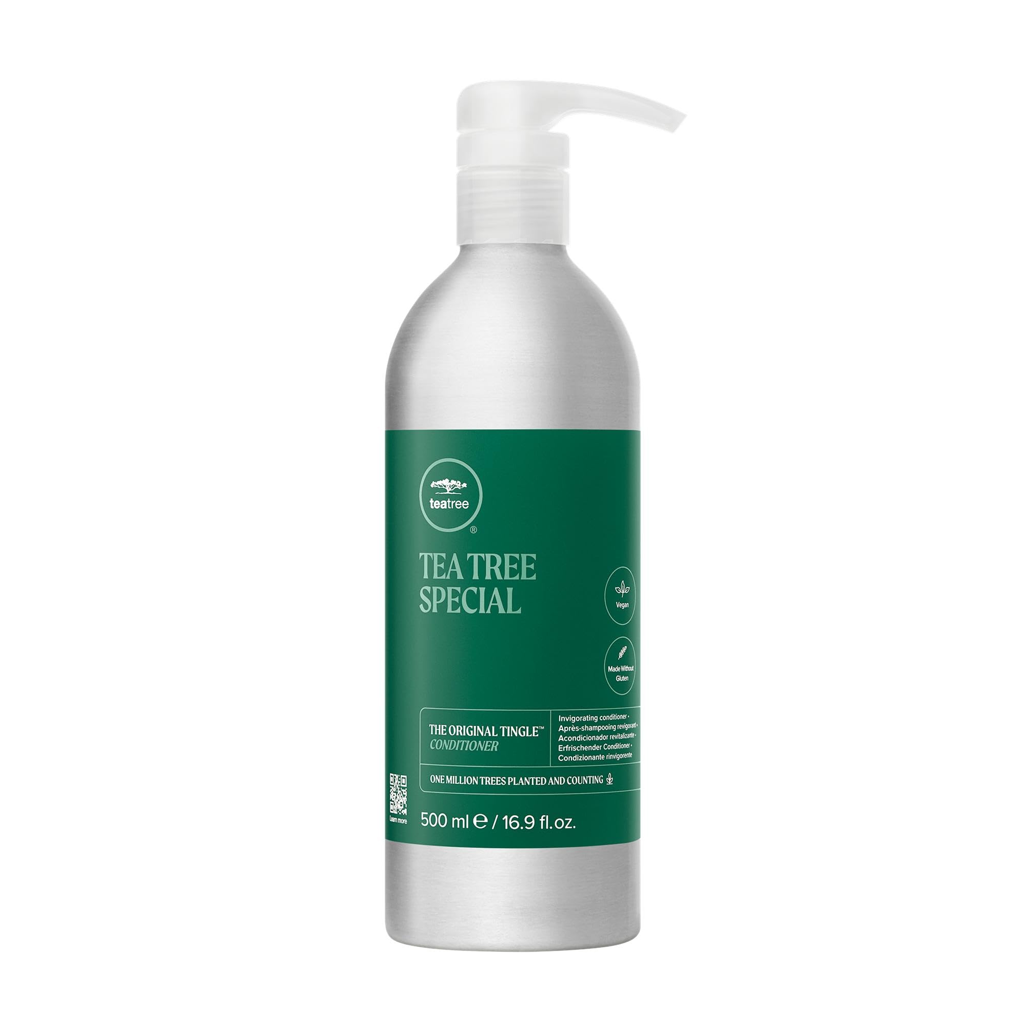 Tea Tree Special Conditioner en bouteille aluminium, pratique et réutilisable.