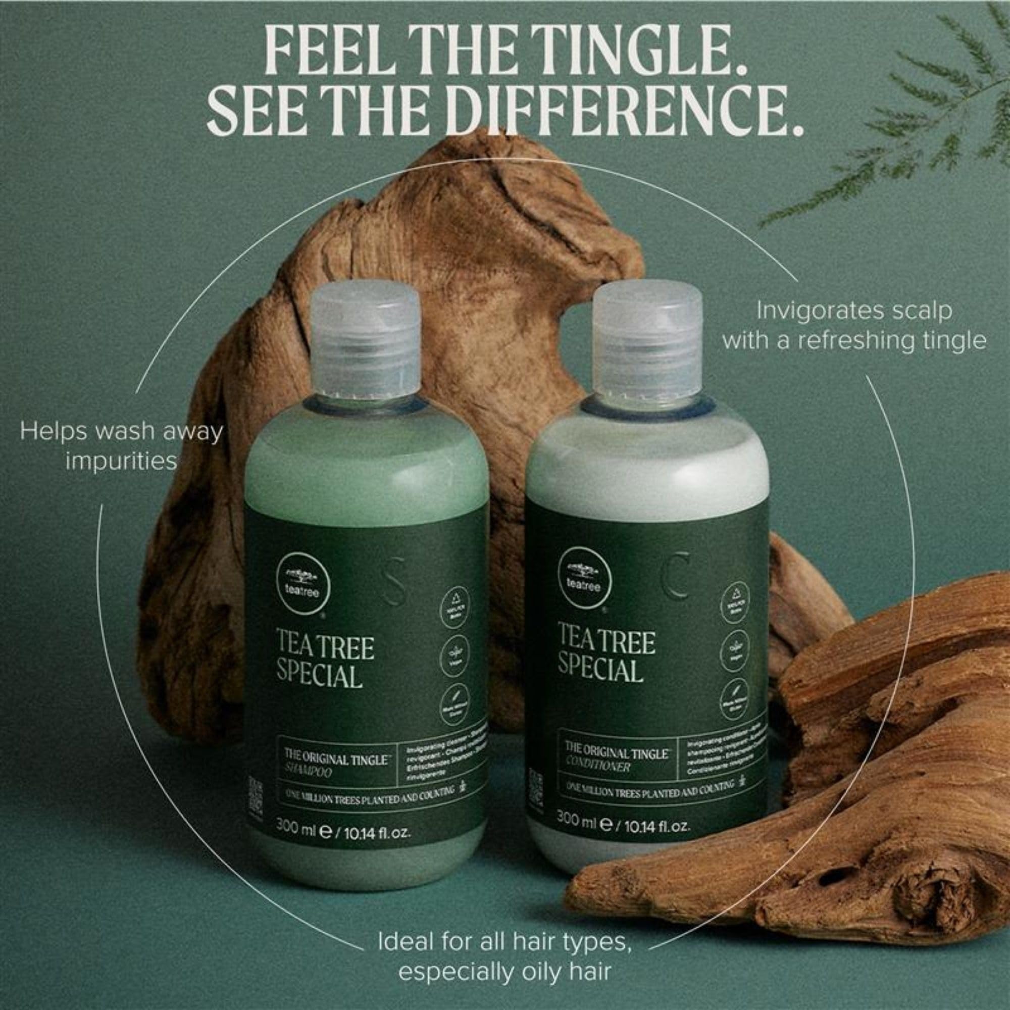 Option aluminium réutilisable Tea Tree Special Conditionner, emballage durable et recyclable