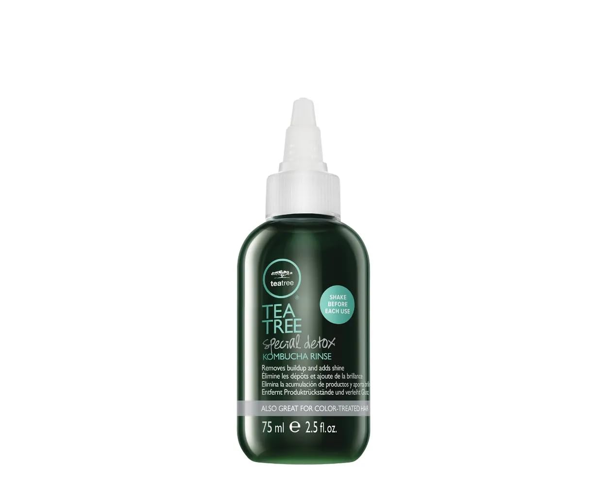 Tea Tree Special Detox Kombucha Rinçage – bouteille prête à clarifier les cheveux.