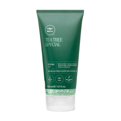 Tea Tree Styling Gel : bouteille prête pour une coiffure durable et brillante.