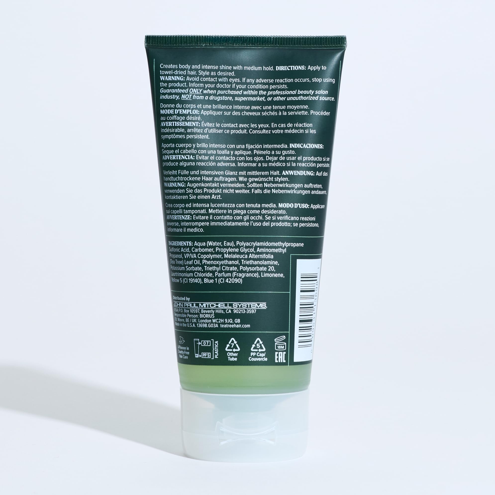 Tea Tree Styling Gel : idéal pour quiffs et pompadours, coiffage flexible.