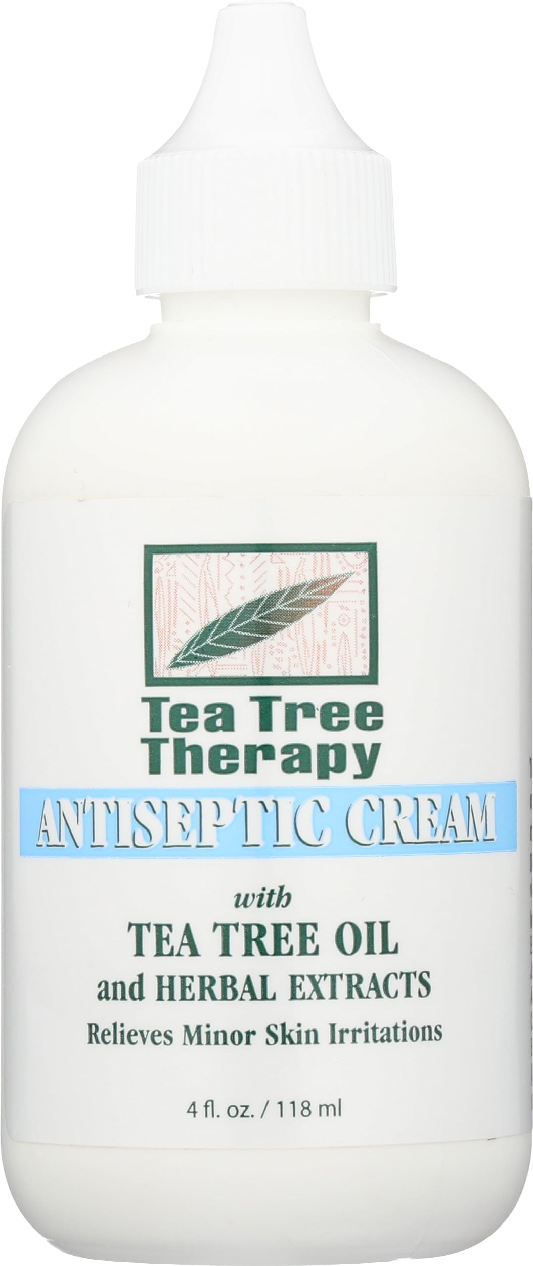 Tea Tree Therapy Crème antiseptique en bouteille 4 oz, apaise irritations mineures.