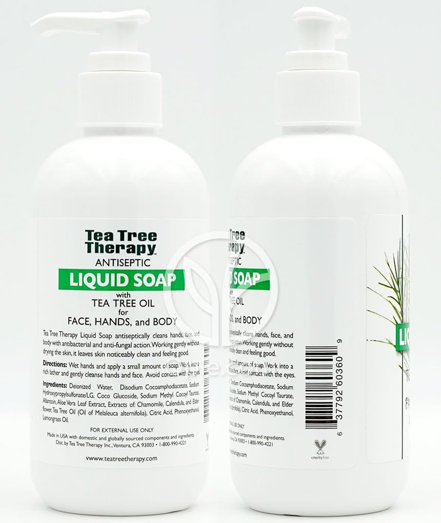 Tea Tree Therapy: savon antibactérien doux pour les mains et le visage, usage quotidien