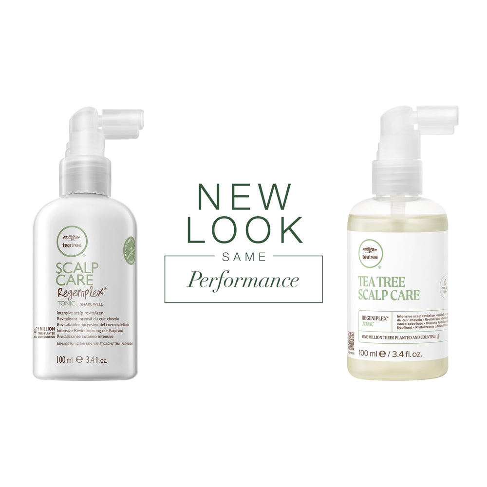 Tea Tree Regeniplex en spray, appliquez sur le cuir chevelu pour l'entretien quotidien.