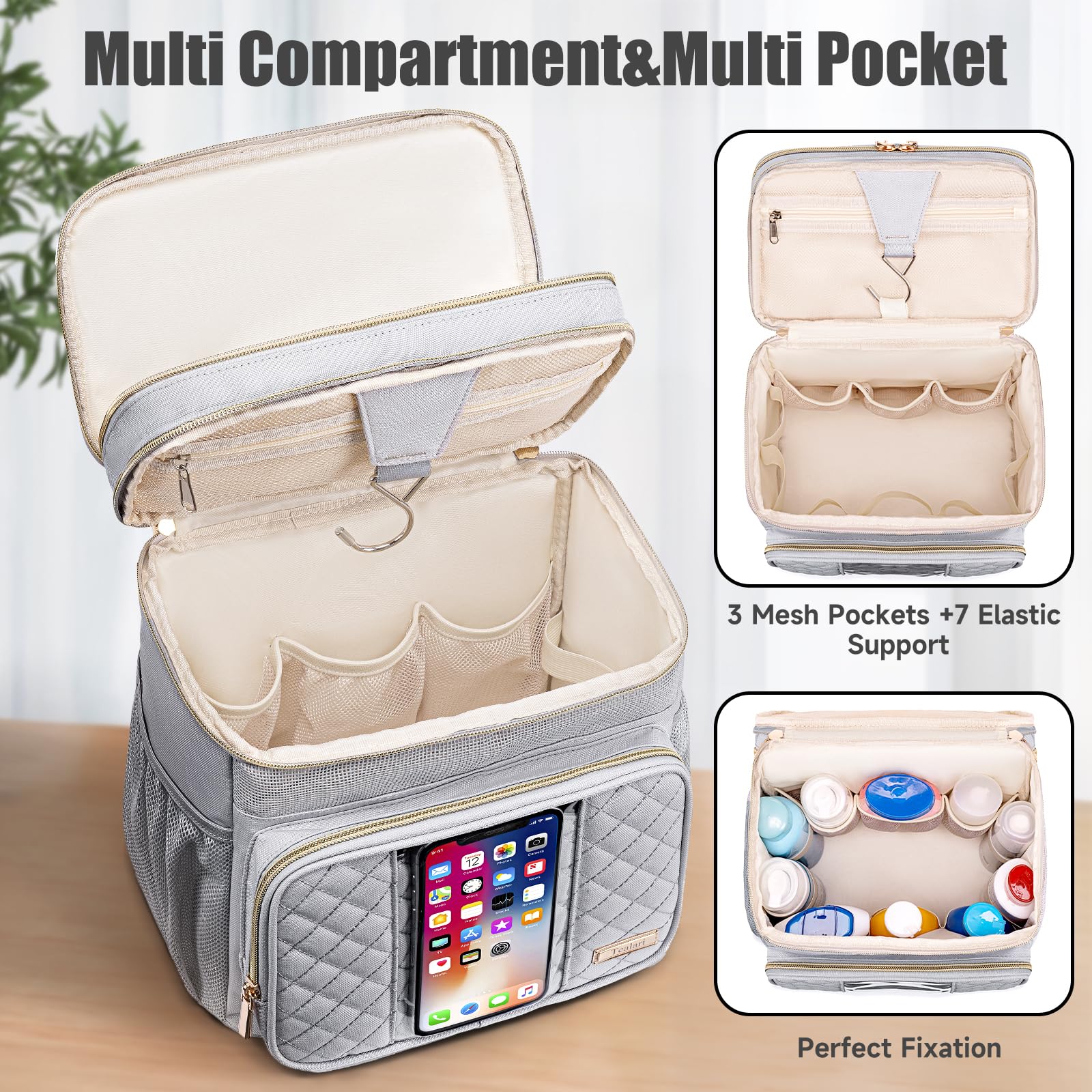 Tealari grande trousse toilette ouverture large pour accès rapide.